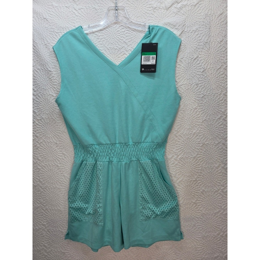 Nike Romper Girls XL Teal Green NWT Dri-FIT Sleeveless Activewear Smocked‎ Waist